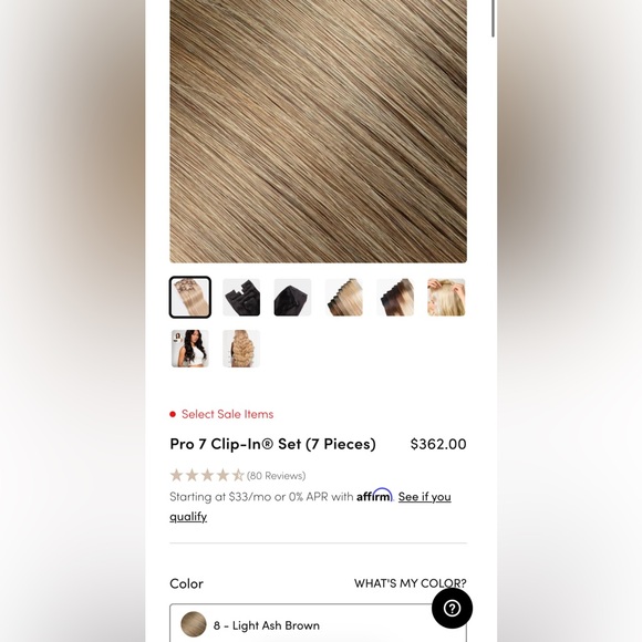 Luxurious 7-Piece Clip-In Hair Extensions - Ash Brown - Picture 3 of 5